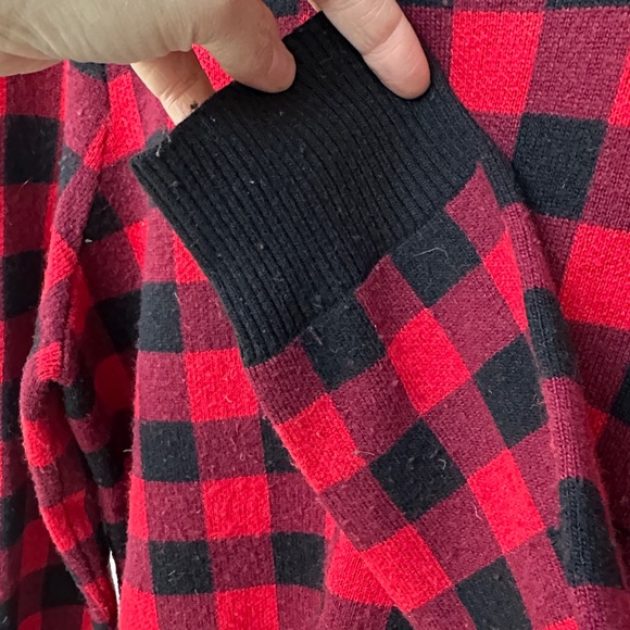 Vintage C.Wonder Red and Black Plaid Crewneck Sweater - Picture 4 of 5